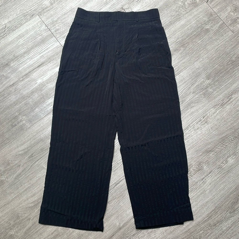 Everlane Herringbone Striped Black Pants